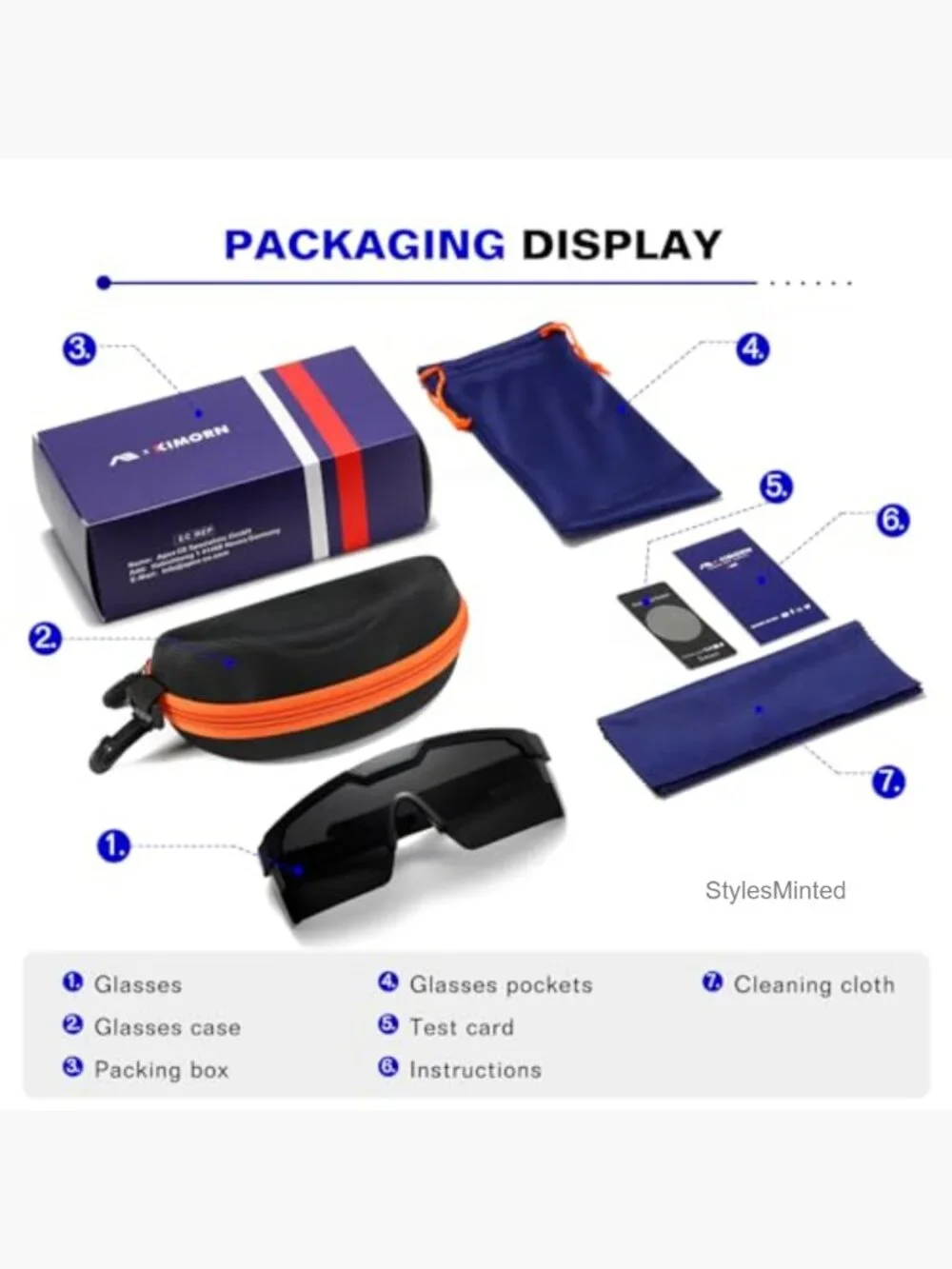 Polarized Sports Sunglasses with UV400 Protection Wrap Around Frame